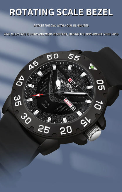 OFNS Brand 1308 New Top Luxury Fashion Men's Watch Night Glow Waterproof Calendar Quartz Watch Suitable for Men's Watch