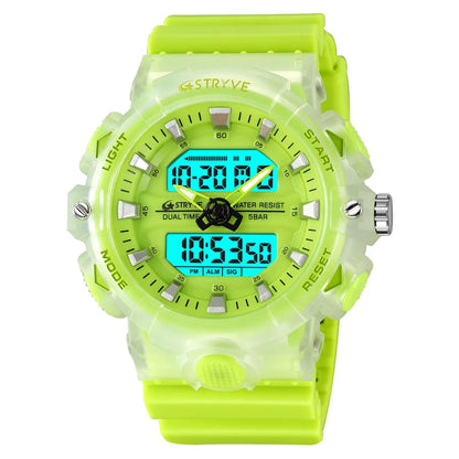 New STRYVE Watch 8028 good Quality Digital-Analog Dual Movement Men's Watch  5ATM Waterproof Watches Fashion Luminous Calendar