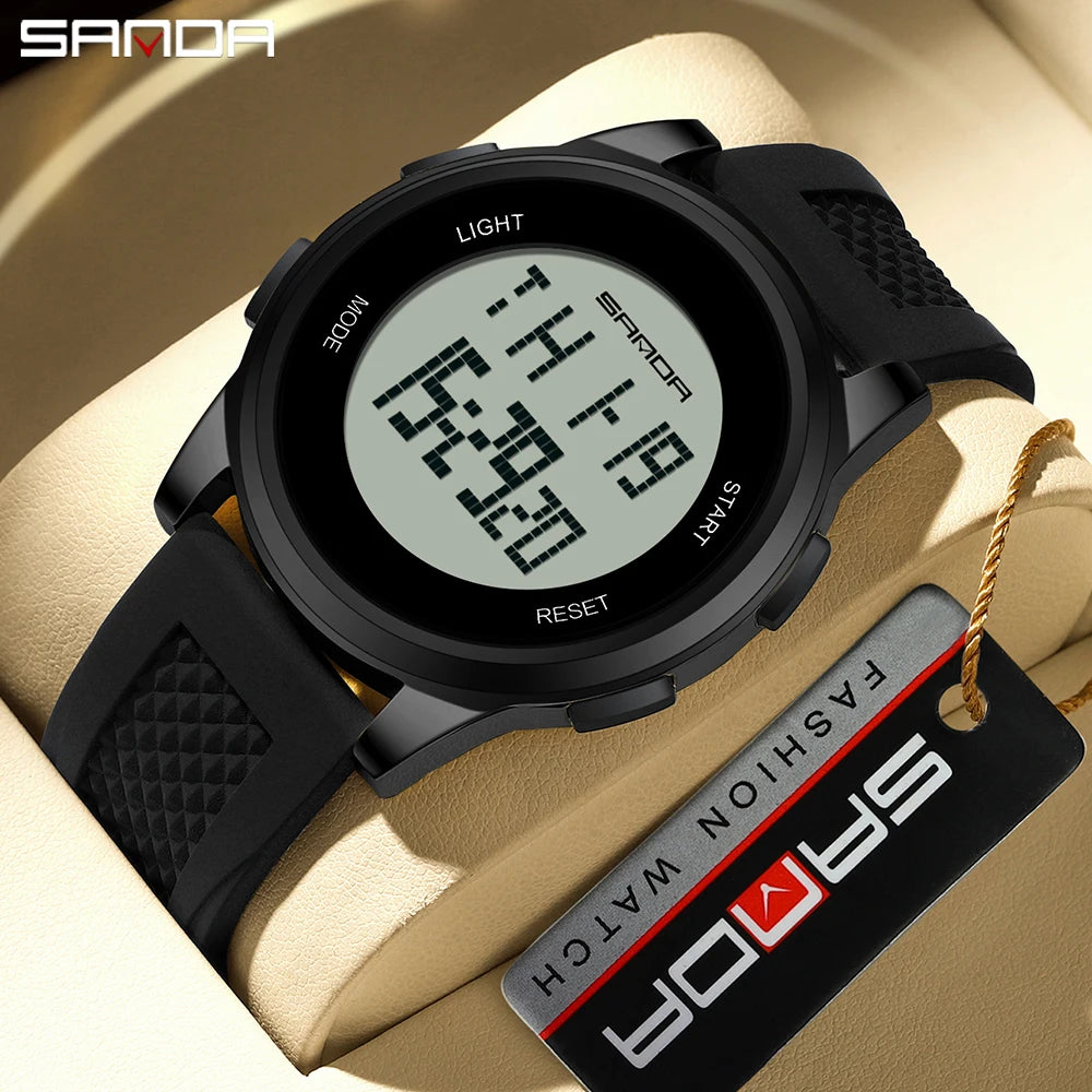 SANDA Digital Watch Men Military Army Sport Wristwatch Top Brand Luxury LED Stopwatch Waterproof Male Electronic Clock Gift 9067
