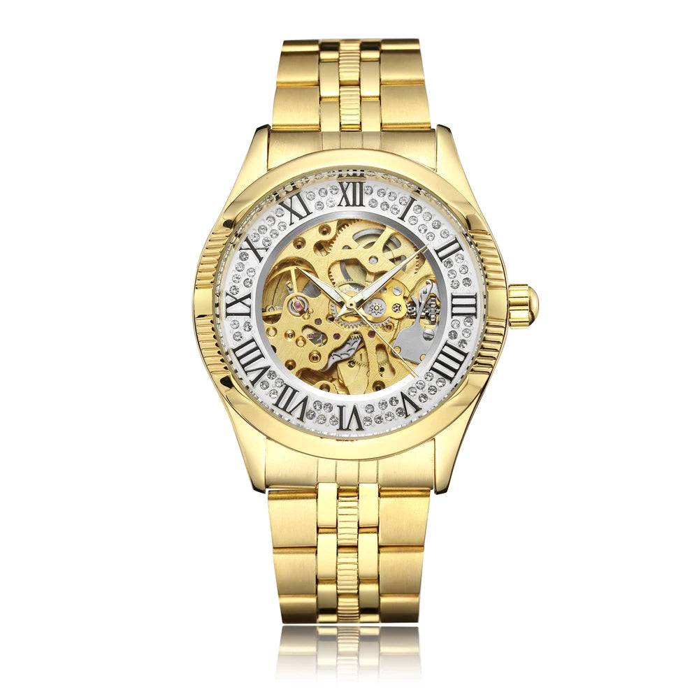 Top Brand Luxury Watches Men Hollow Automatic Golden Skeleton Mechanical Watch Waterproof Men watch.