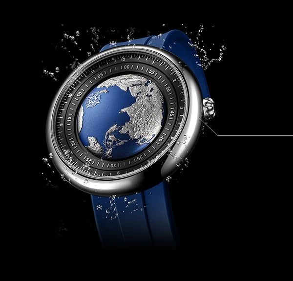 CIGA Design Blue Planet Men's Watch: Luxury Automatic with Steel/Titanium Case.