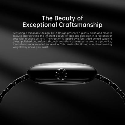 CIGA Design Y Series Watch: Eastern Jade Black Skeleton with Luminous Ceramic Case.
