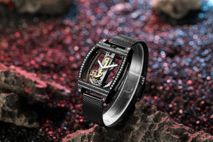 New Fully automatic Tourbillon Men's Mechanical Wrist Watch Luxury Frame Transparent 3D Hollow Dial Case Wrist Watch Men's Watch