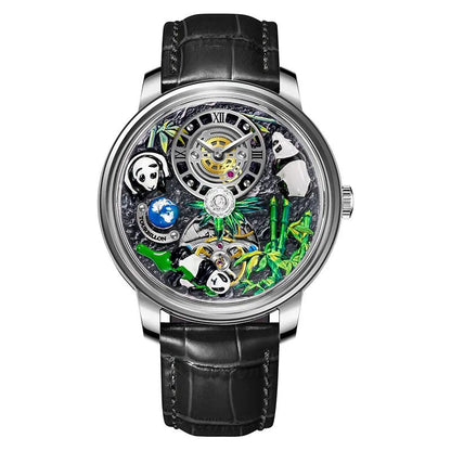 PINDU Men's Watch: Bamboo Panda Design with M2791B Movement