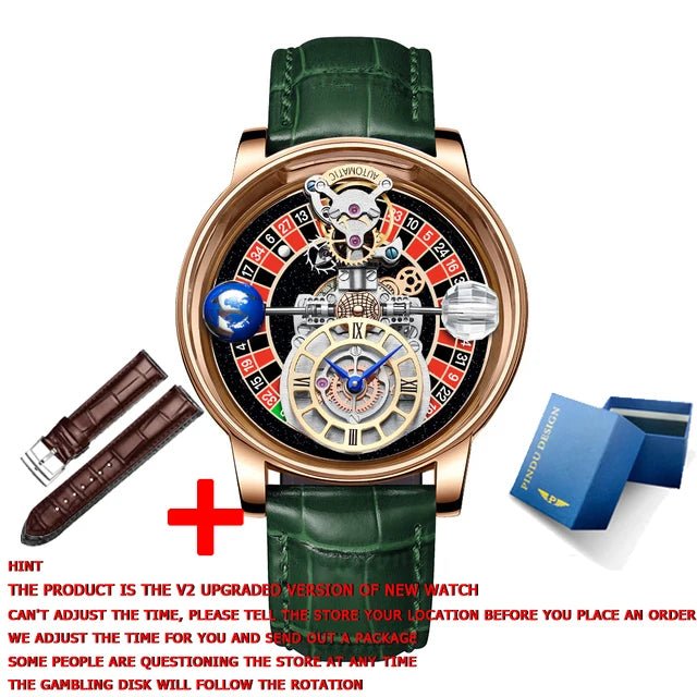 PINDU Men's Watch Casual Business Quartz with Astronomical Design