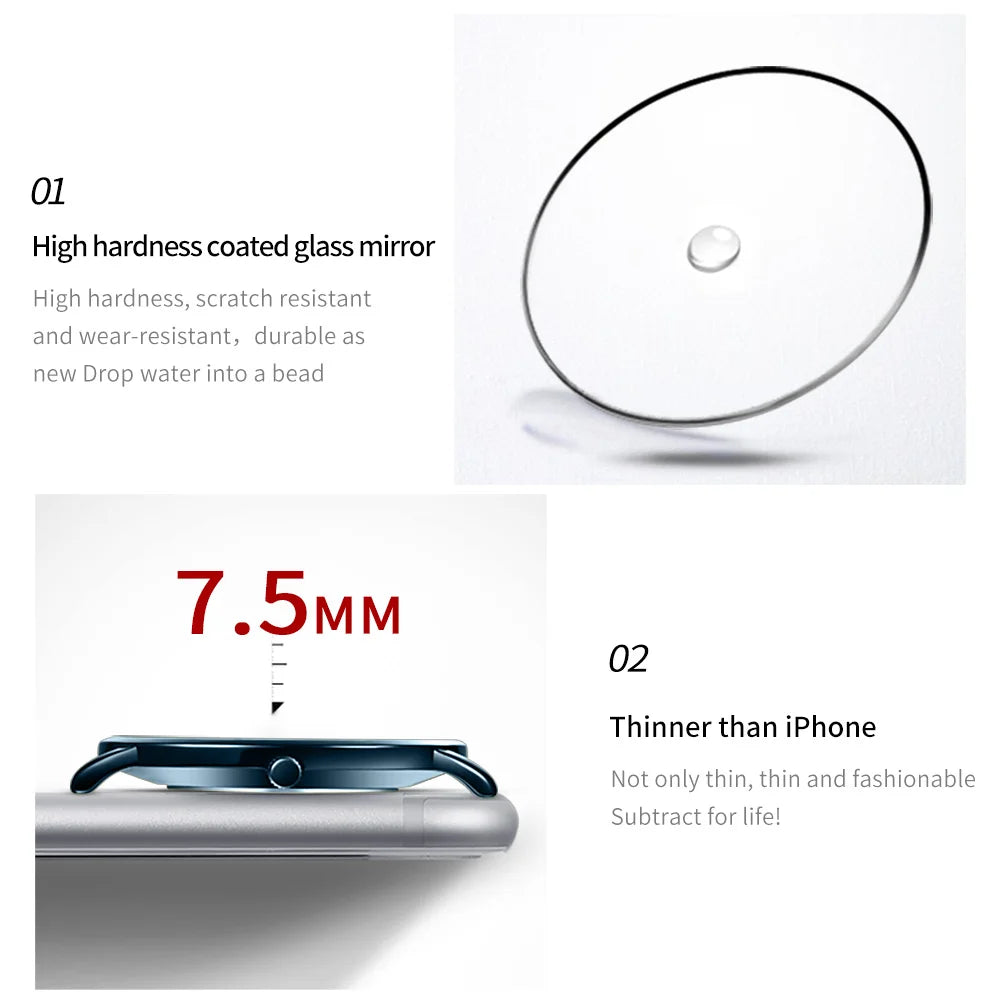 OLEVS Montres pour hommes avec cadran ultra fin de 7,5 mm Bracelet en maille d'acier inoxydable Montre à quartz décontractée de marque supérieure étanche et lumineuse pour hommes