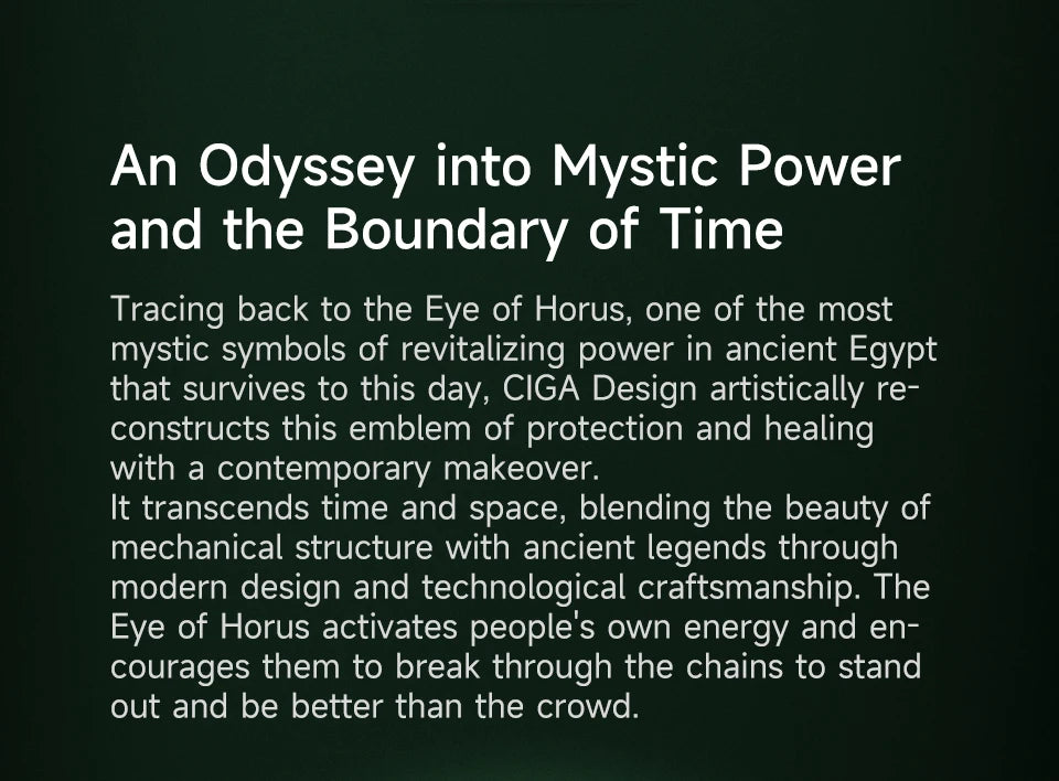 CIGA Design Series X Men's Watch: Eye of Horus Skeleton with Luminous Square Design.