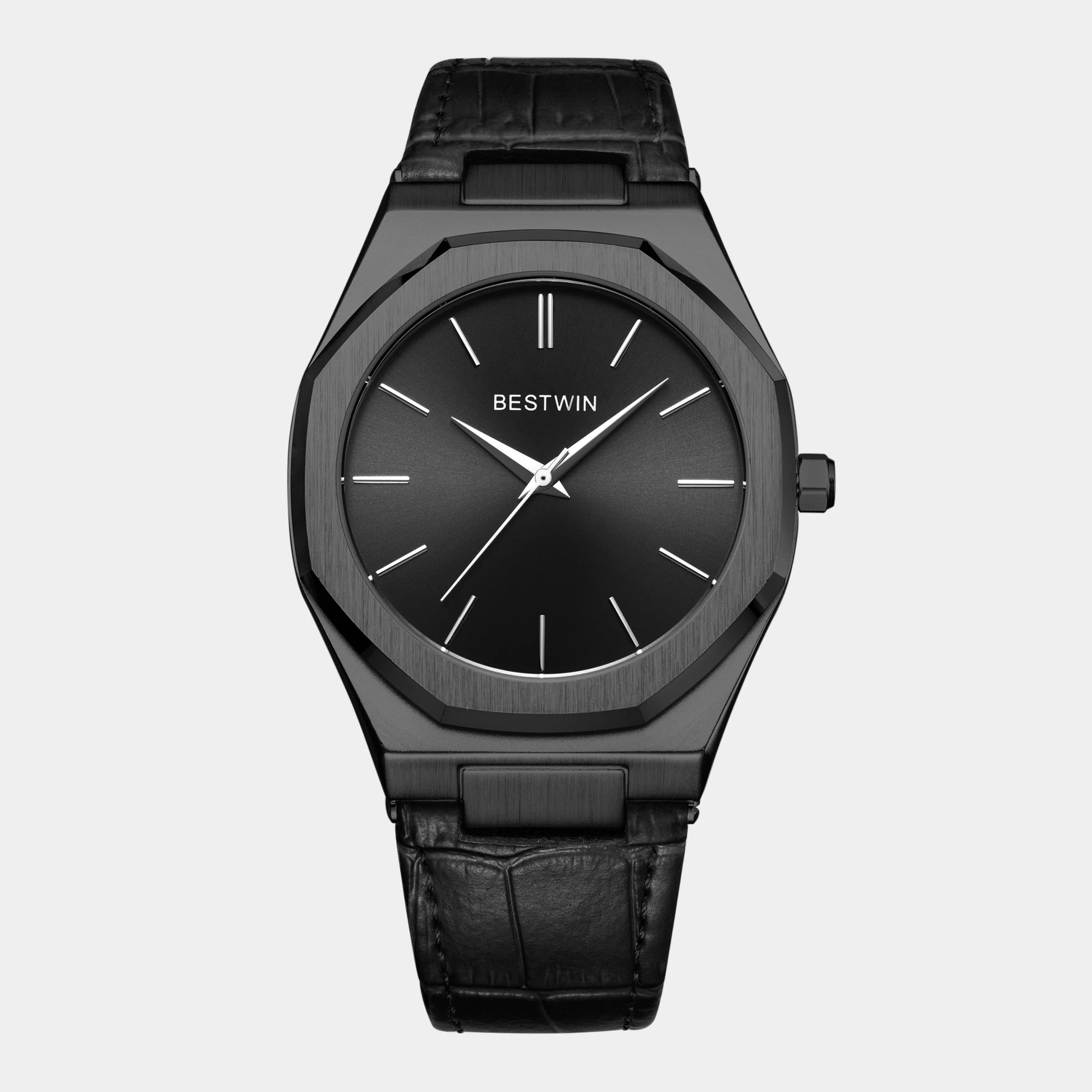Top Brand New Watch Fashion Design Leisure Business Silver Blue Leather 3ATM Waterproof Quartz Mens Watch Reloj Hombre.