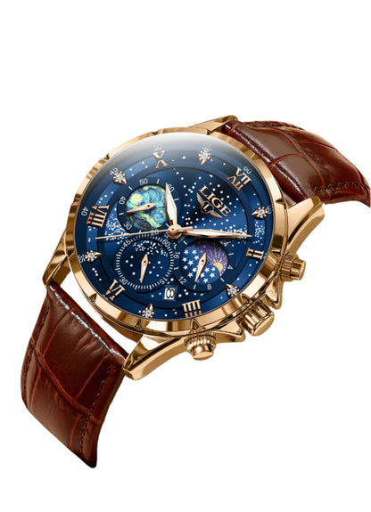 LIGE Watches Mens Top Brand Luxury Casual Leather Quartz Men's Watch Business Clock Male Sports Waterproof Date Chronograph