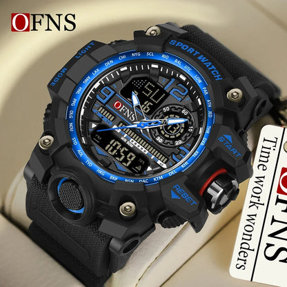 OFNS Brand Men's Digital Watch Military Sports Quartz Watch Top Luxury LED Waterproof Men's Quartz Electronic Watch 3133