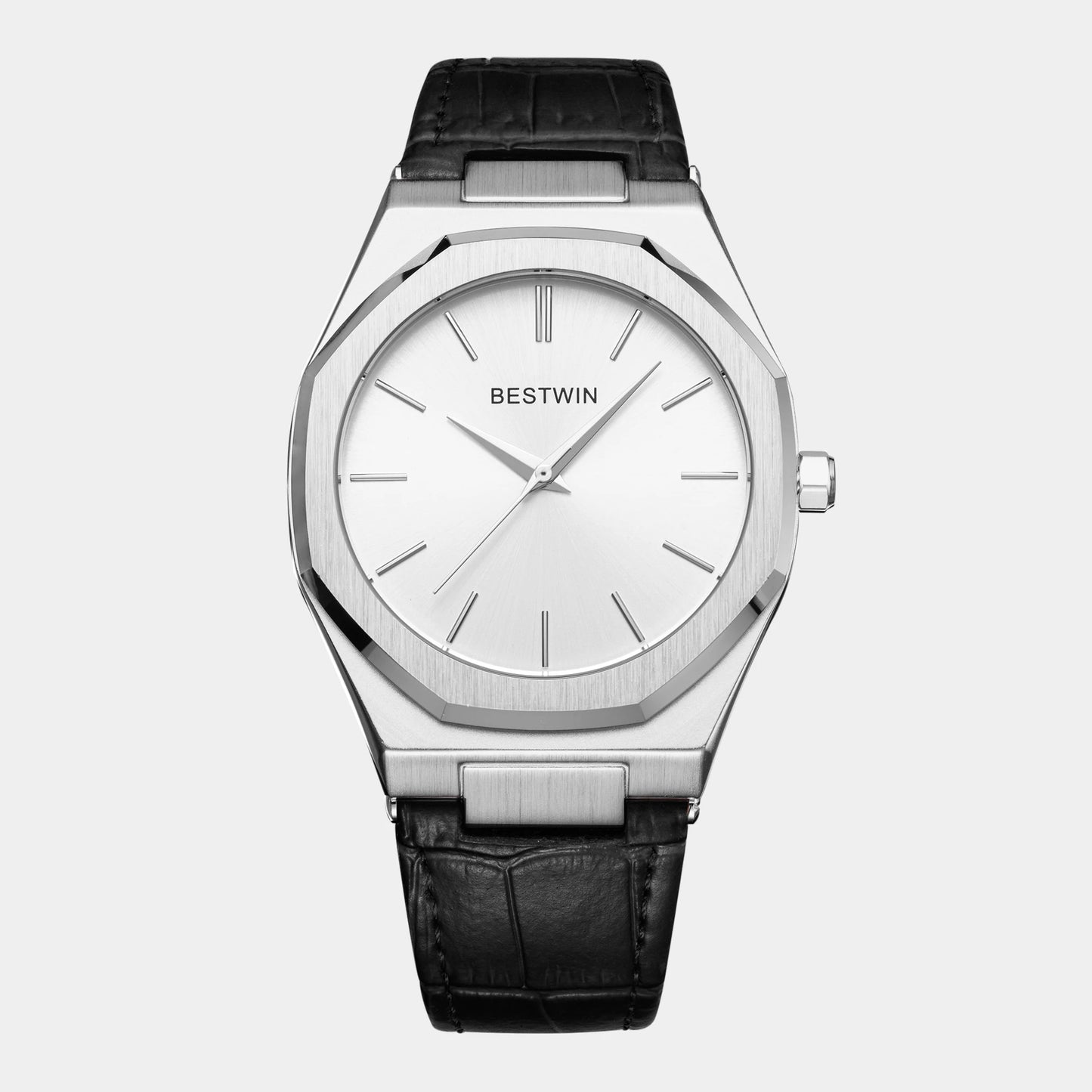Top Brand New Watch Fashion Design Leisure Business Silver Blue Leather 3ATM Waterproof Quartz Mens Watch Reloj Hombre.