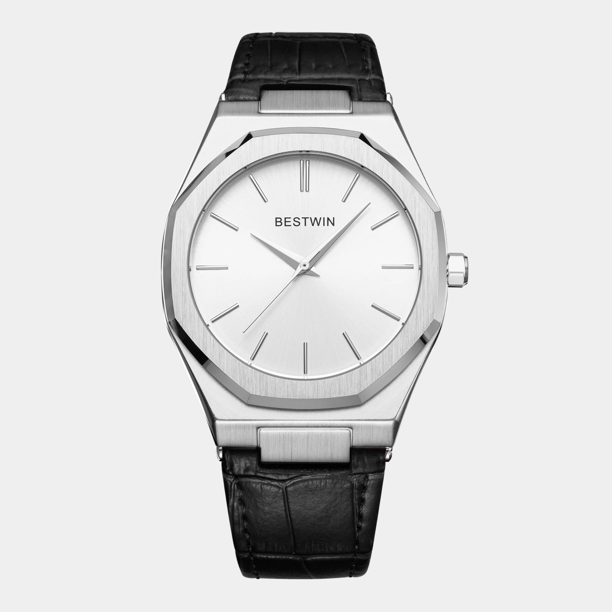 Top Brand New Watch Fashion Design Leisure Business Silver Blue Leather 3ATM Waterproof Quartz Mens Watch Reloj Hombre.