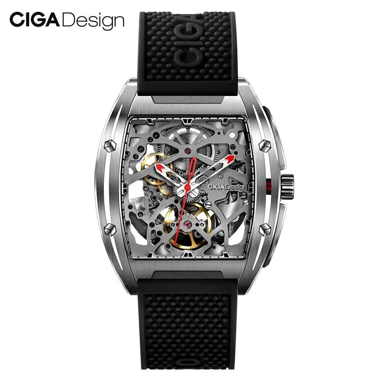 CIGA Design Z Series Men's Watch: Skeleton Automatic with Sapphire Crystal & 2 Straps.