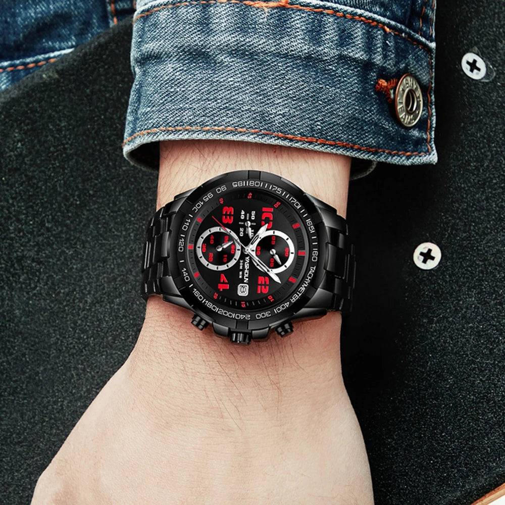 reloj Mens Watches Luxury Quartz Wristwatch Luminous Calendar Clock Stainless Steel Male Men Business Casual Watch reloj homb
