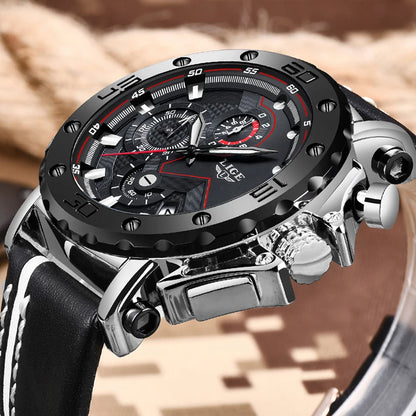 Relogio Masculino LIGE Fashion Men Watch Top Brand Luxury Sports Silicone Big Dial Quartz Wristwatch Chronograph Date Clock Male