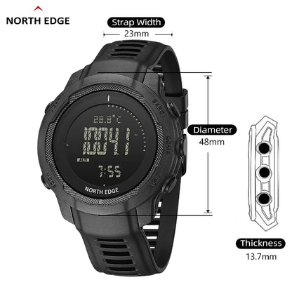 NORTH EDGE VERTICO Men's Digital Watch Carbon Fiber Case Smart Watch For Man Sports WR50M Watch Altimeter Barometer Compass