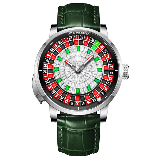 PINDU Men's Watch NH35 Roulette Design with Rotating Sapphire Glass